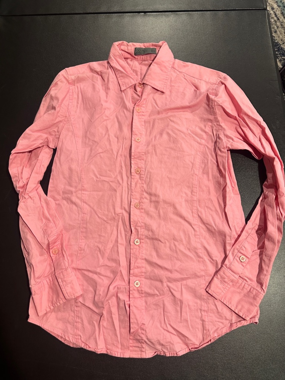 Doublju Men's Light Pink Casual Button-Down Shirt
